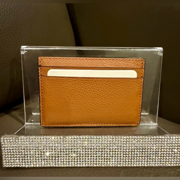 Coach Tan Pebbled Leather Card Holder - Picture 2 of 4
